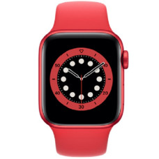 ساعت هوشمند اپل واچ سری 6 مدل 44 میلی متری با بند ورزشی قرمز و بدنه آلومینیومی قرمز